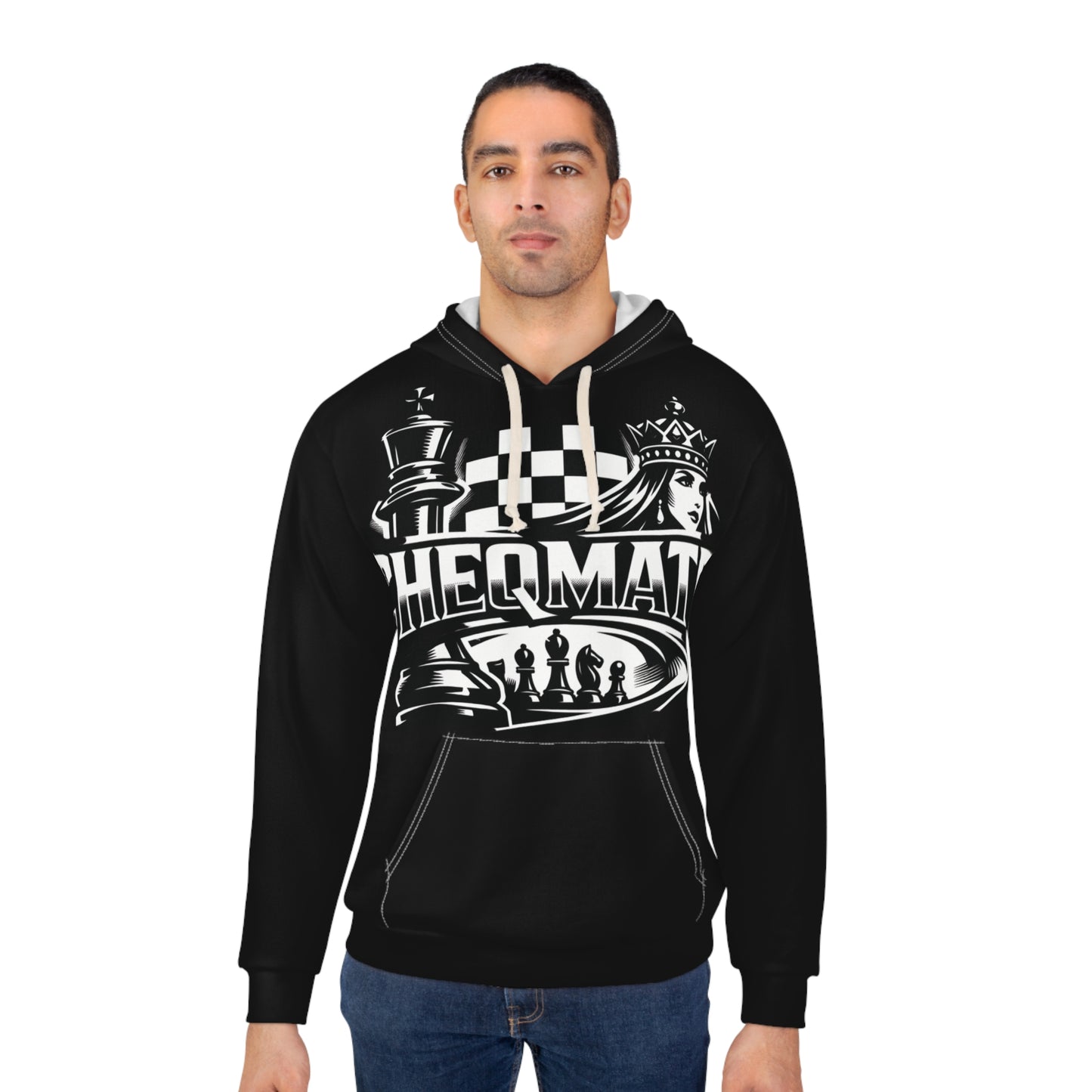 Chessmate Hoodie — Black Chess Graphics Pullover for Players & Fans
