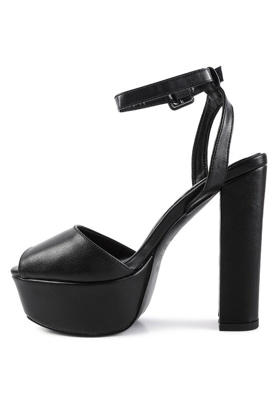 Shoes: RAGER PEEP-TOE HIGH PLATFORM BLOCK SANDALS