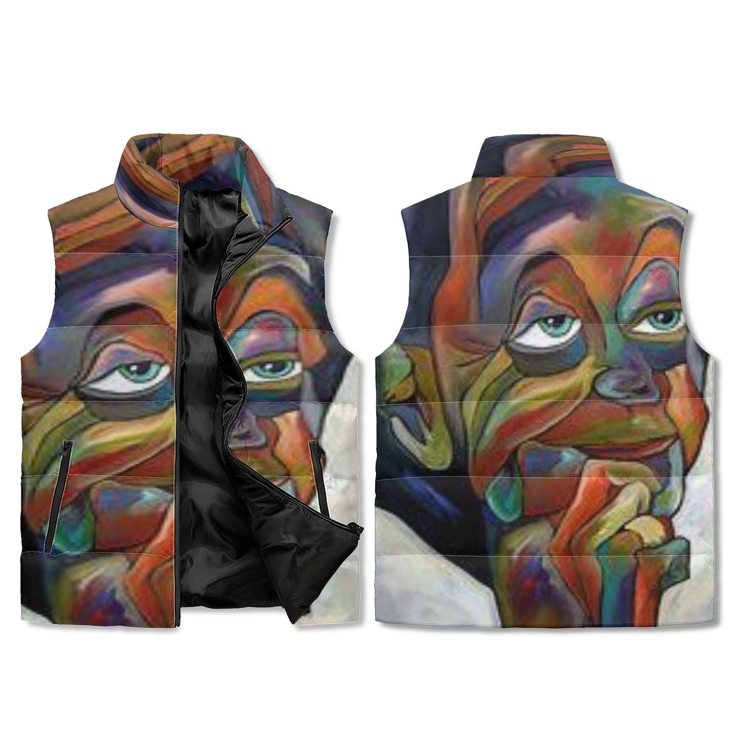 Abstract Unisex Puffer Vest