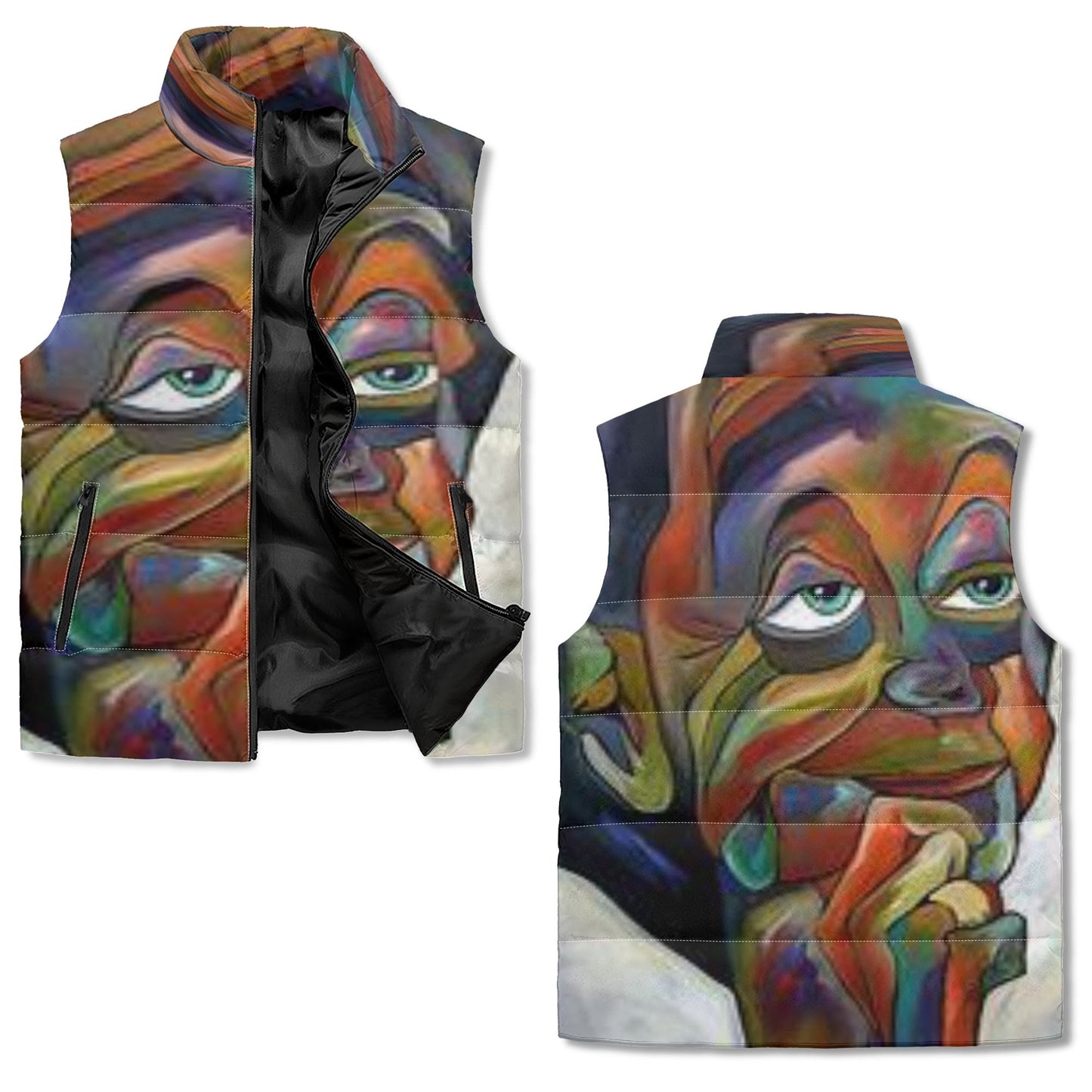 Abstract Unisex Puffer Vest