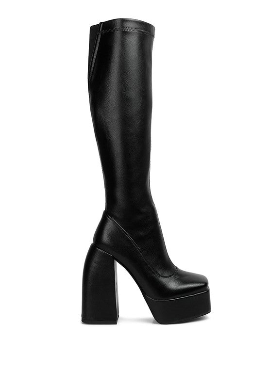 Shoes: Fanning High Platfrom Block Heeled Long Boots