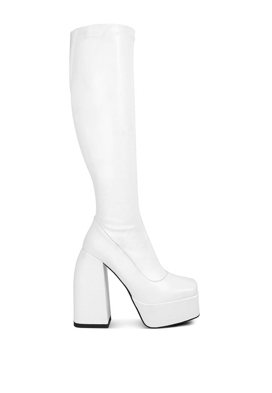 Shoes: Fanning High Platfrom Block Heeled Long Boots