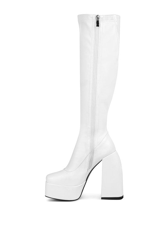 Shoes: Fanning High Platfrom Block Heeled Long Boots