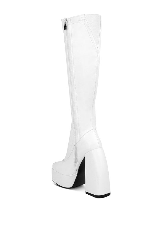 Shoes: Fanning High Platfrom Block Heeled Long Boots