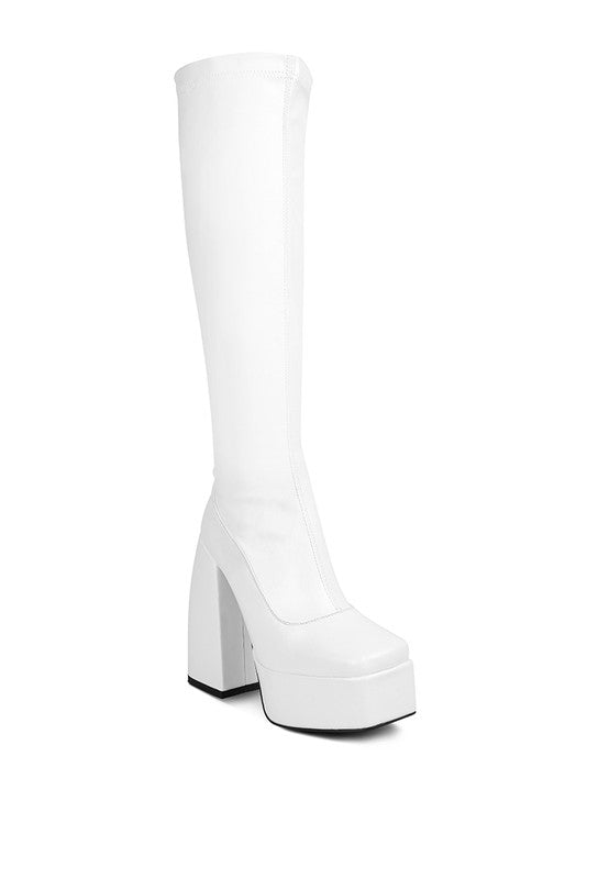 Shoes: Fanning High Platfrom Block Heeled Long Boots