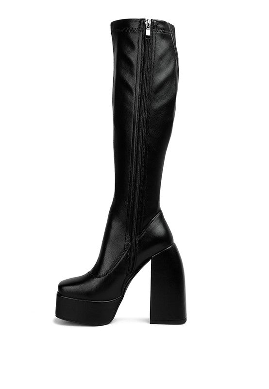 Shoes: Fanning High Platfrom Block Heeled Long Boots