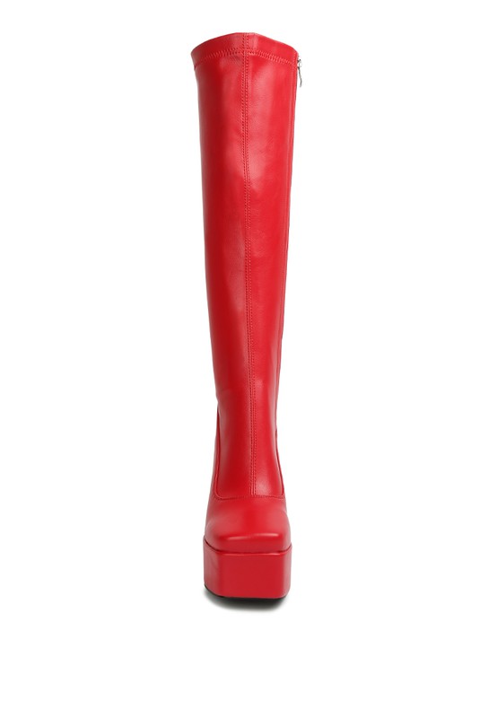 Shoes: Fanning High Platfrom Block Heeled Long Boots