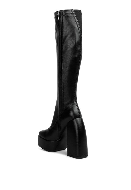 Shoes: Fanning High Platfrom Block Heeled Long Boots