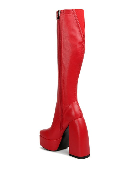 Shoes: Fanning High Platfrom Block Heeled Long Boots