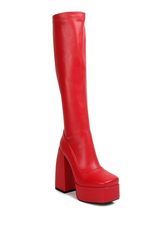 Shoes: Fanning High Platfrom Block Heeled Long Boots