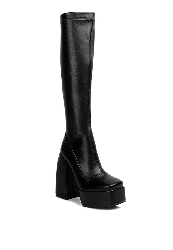 Shoes: Fanning High Platfrom Block Heeled Long Boots