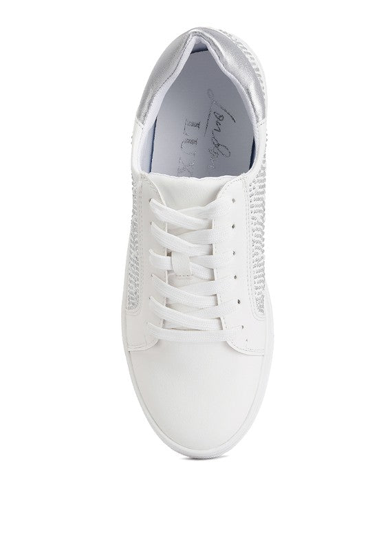 Shoes: Cristals Rhinestone & Pearl Embellished Sneakers