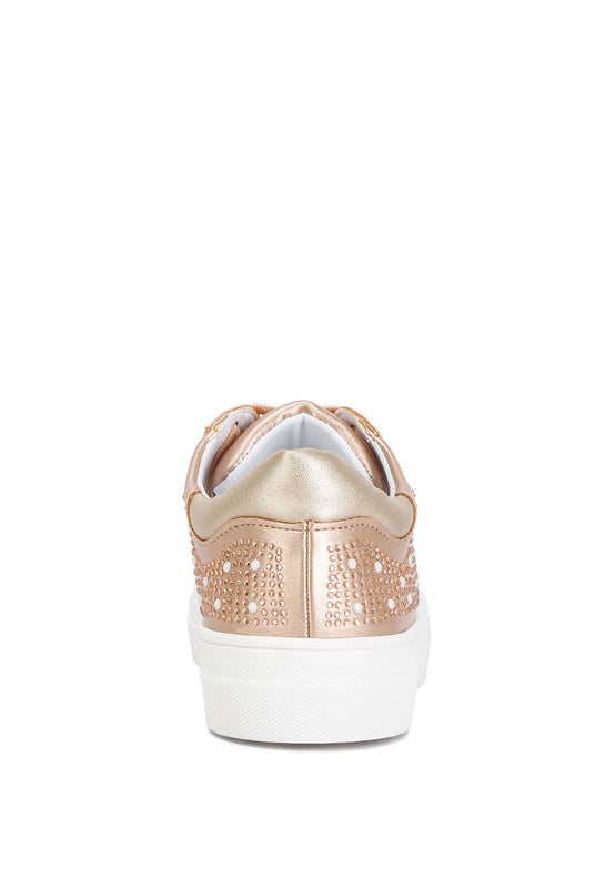 Shoes: Cristals Rhinestone & Pearl Embellished Sneakers