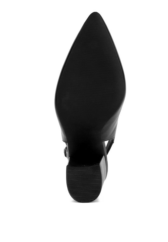Shoes: Creidne Block Heel Pointed Toe Sandals
