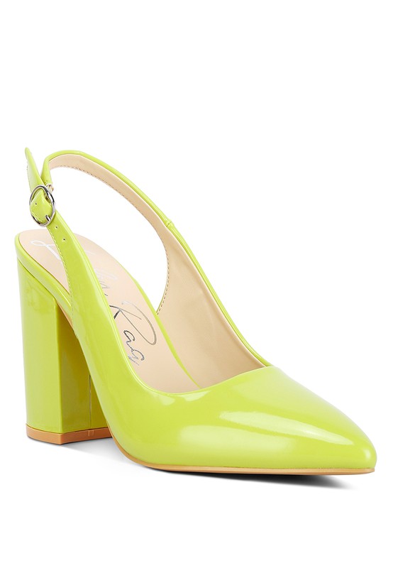 Shoes: Dalaney Slingback High Block Sandals