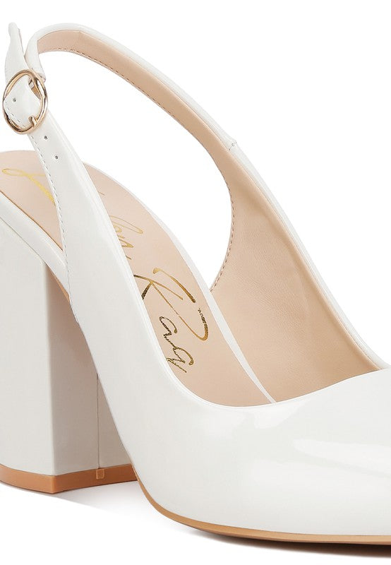 Shoes: Dalaney Slingback High Block Sandals