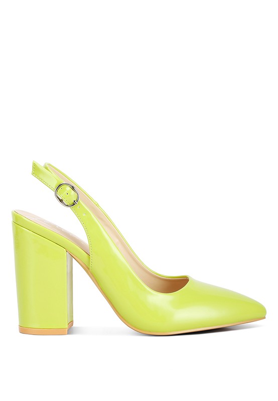 Shoes: Dalaney Slingback High Block Sandals