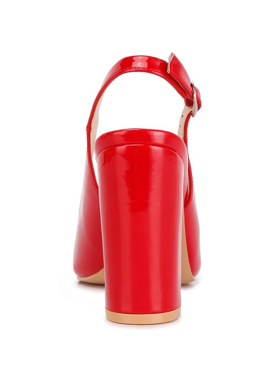 Shoes: Dalaney Slingback High Block Sandals