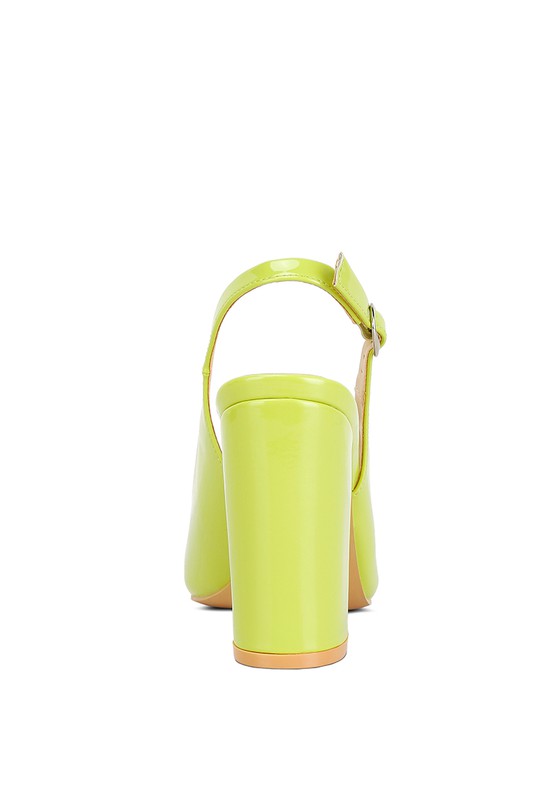 Shoes: Dalaney Slingback High Block Sandals
