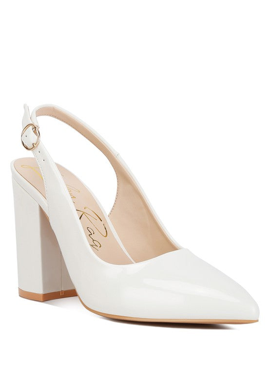 Shoes: Dalaney Slingback High Block Sandals