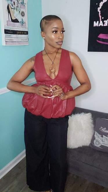 Shirts: Jessie Jane PU Leather peplum top