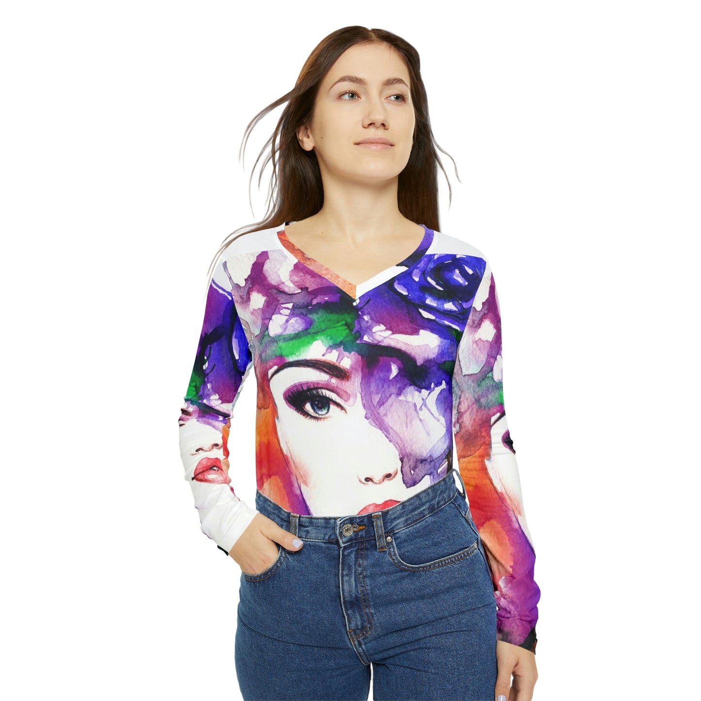Tops: Women's Face Long Sleeve