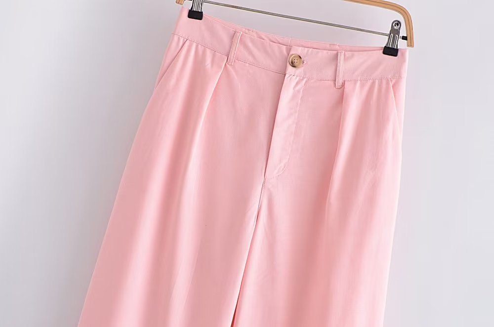 Suits: Row Button Vest Top Wide Leg Pants Suit