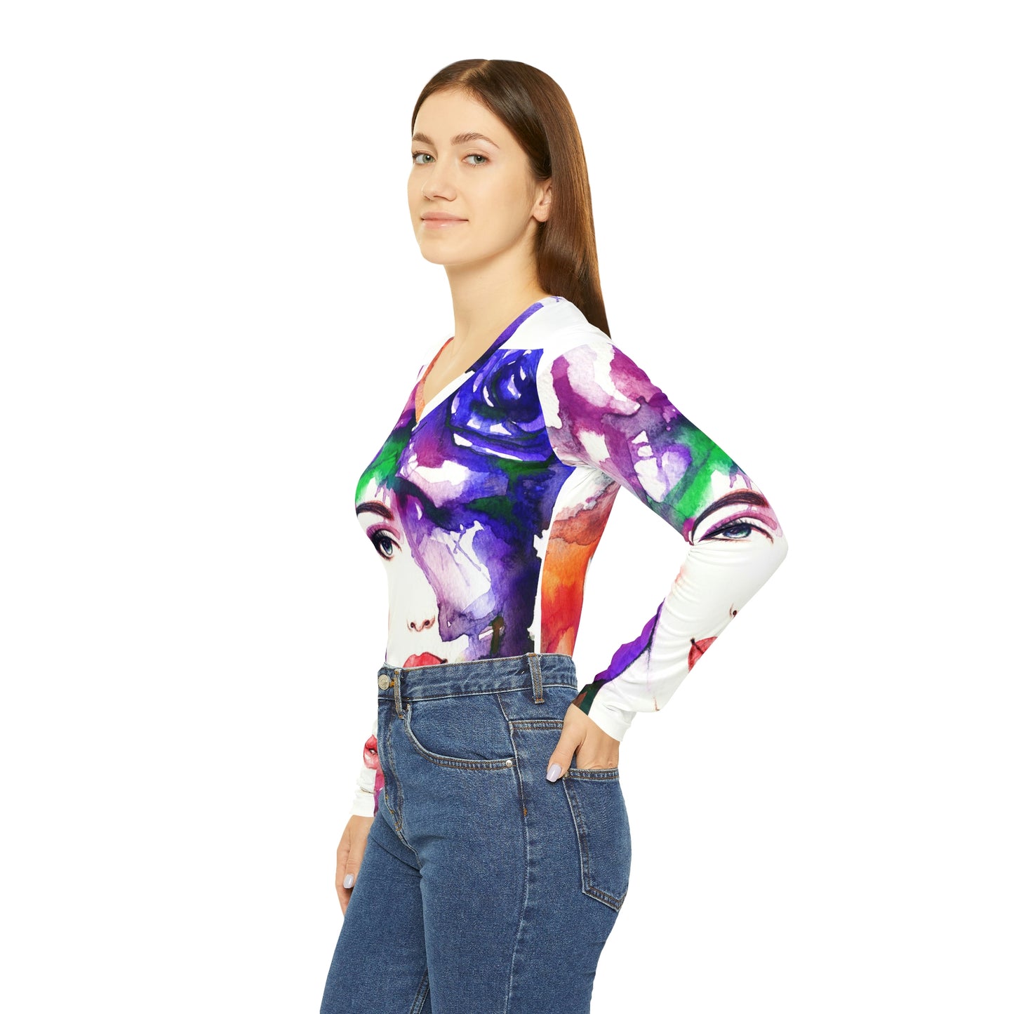 Tops: Women's Face Long Sleeve