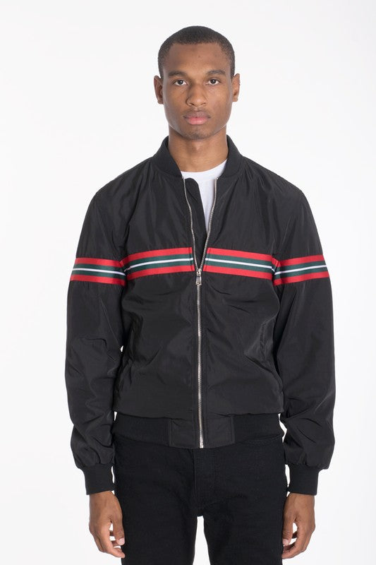 Mens: Luxury WOVEN TAPED BOMBER JACKET