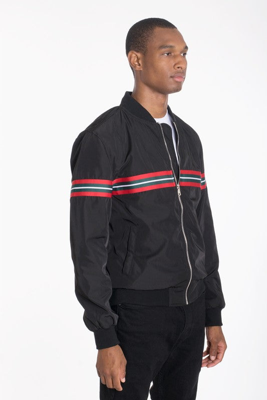 Mens: Luxury WOVEN TAPED BOMBER JACKET