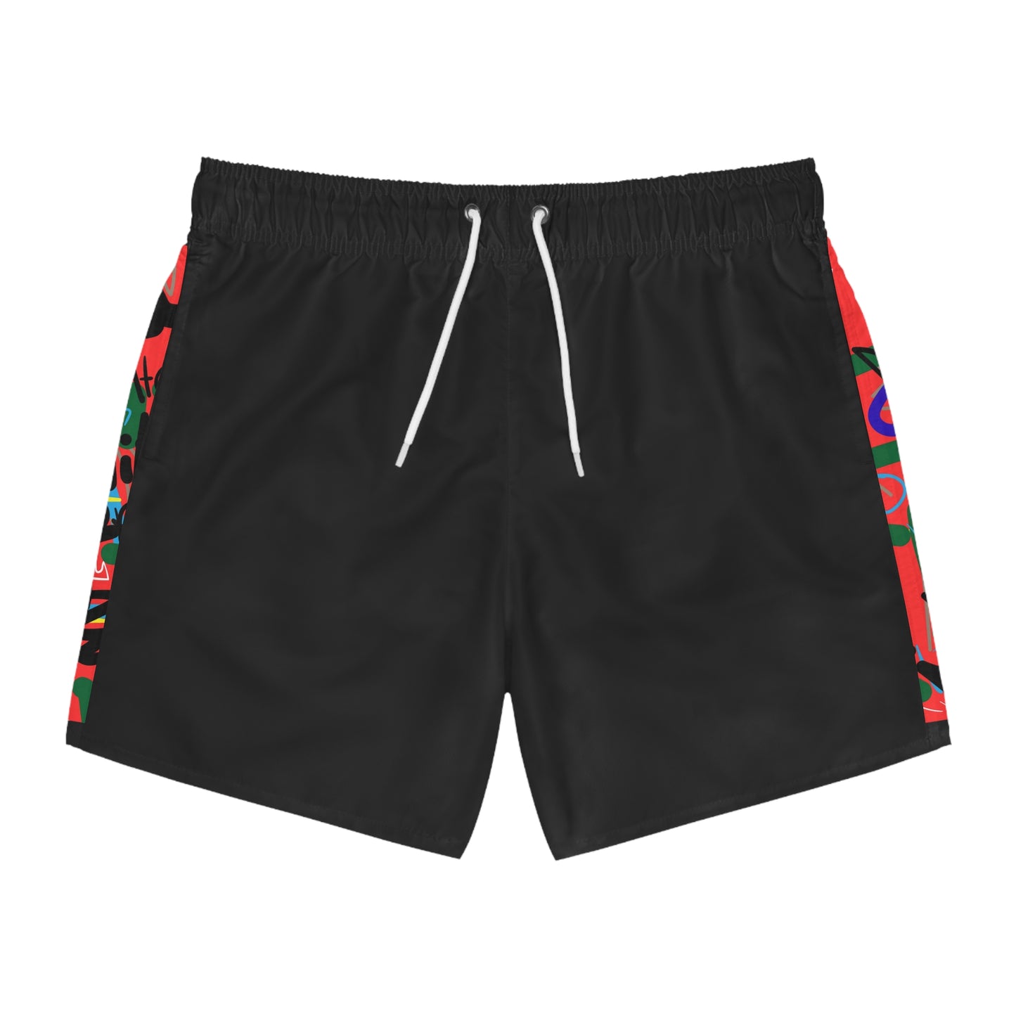 Basquiat Inspired Graffiti Crown Swim Trunks