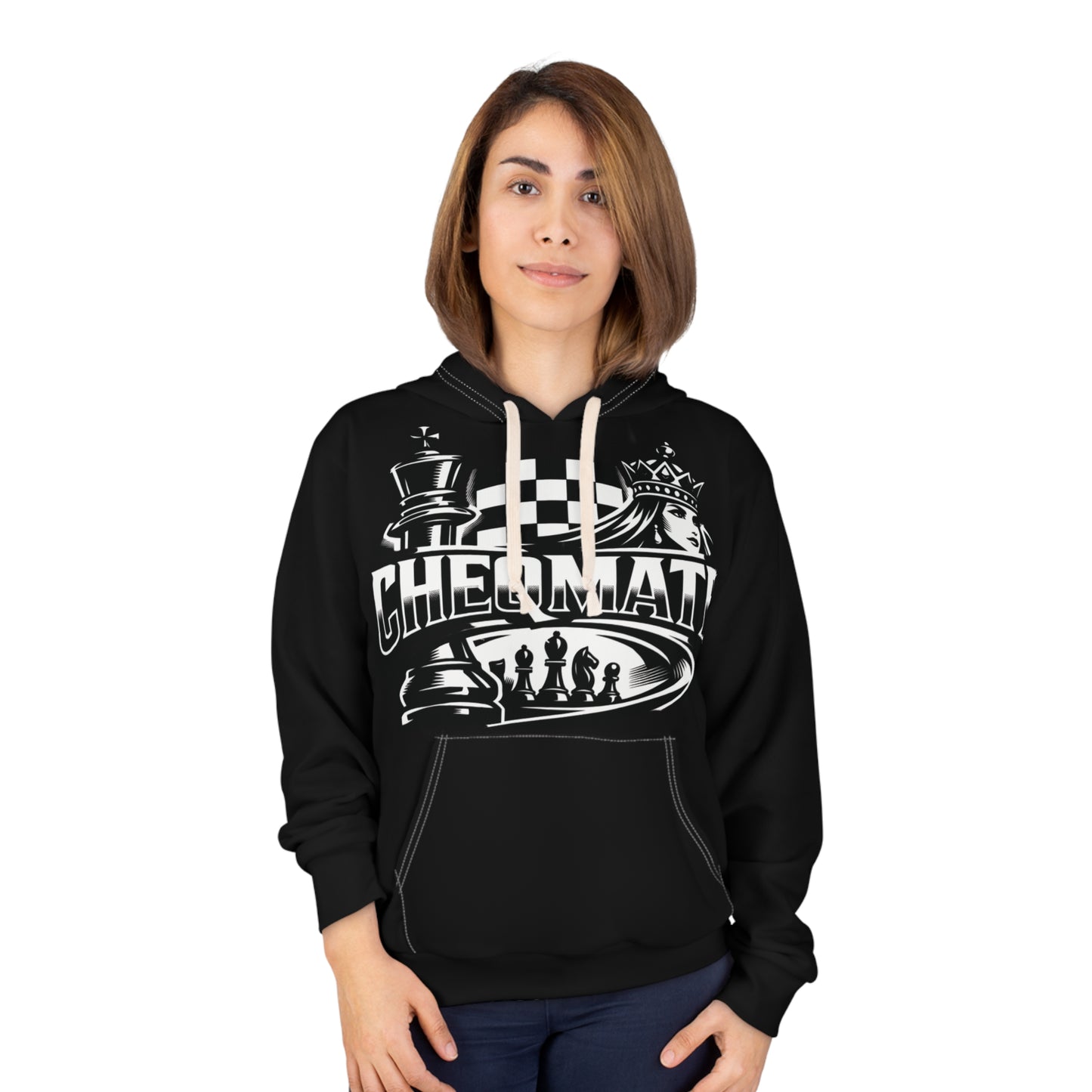 Chessmate Hoodie — Black Chess Graphics Pullover for Players & Fans