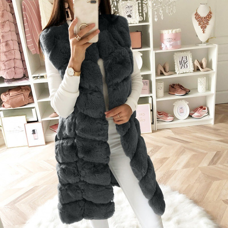 Coats/Vest: Faux Fur Long Vest