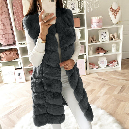 Coats/Vest: Faux Fur Long Vest