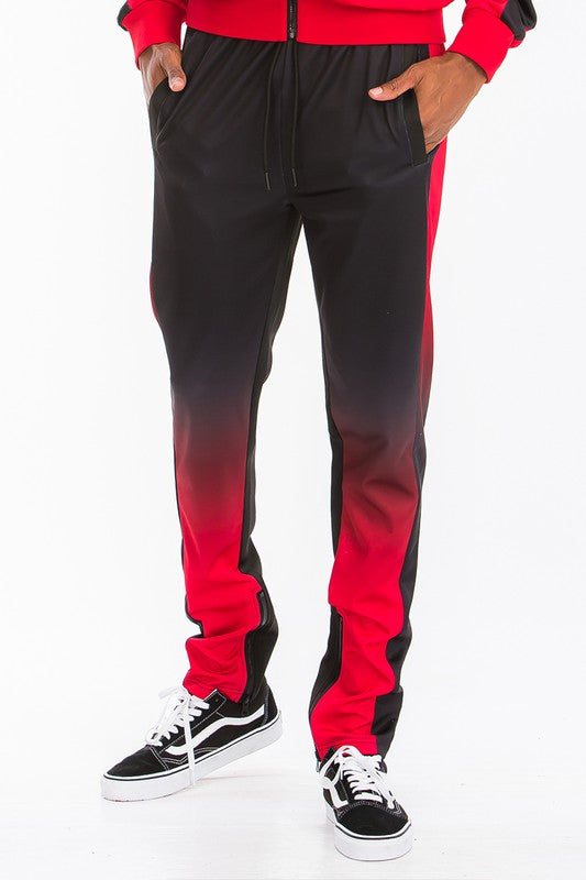 Mens: Black Red Full Zip Ombre Track Suit