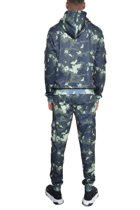 Mens: FULL CAMO HOODIE COTTON SWEAT SET