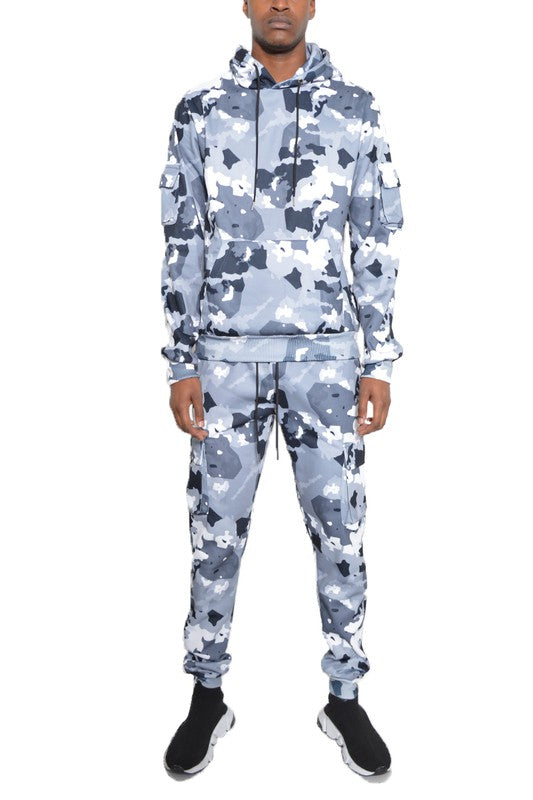 Mens: FULL CAMO HOODIE COTTON SWEAT SET