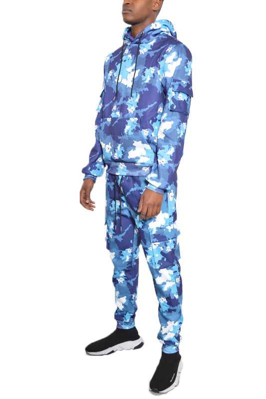 Mens: FULL CAMO HOODIE COTTON SWEAT SET