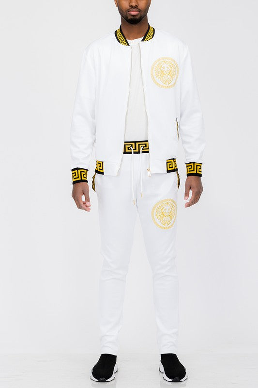 Mens: Black and Gold Detail Track Suit