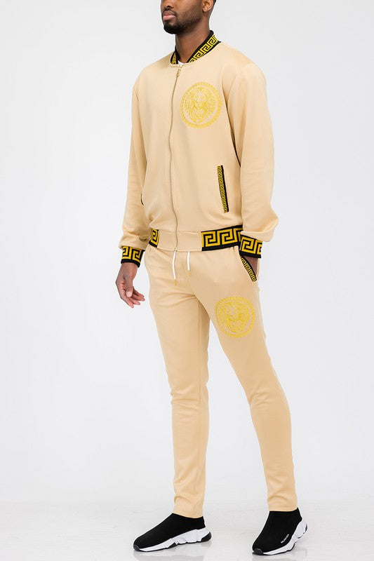 Mens: Black and Gold Detail Track Suit