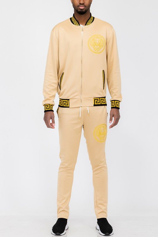 Mens: Black and Gold Detail Track Suit