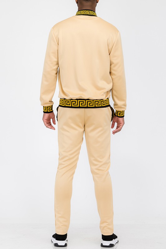 Mens: Black and Gold Detail Track Suit