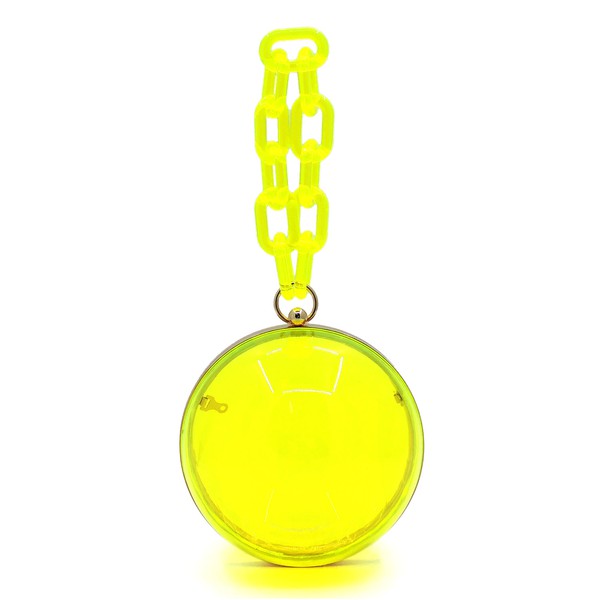 Handbags: Acrylic Chain Handle See Thru Ball Crossbody Bag