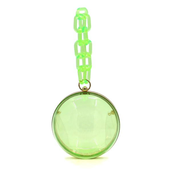 Handbags: Acrylic Chain Handle See Thru Ball Crossbody Bag