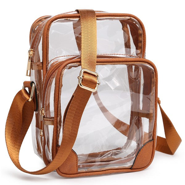 Handbags: See Thru Multi Compartment Crossbody Bag