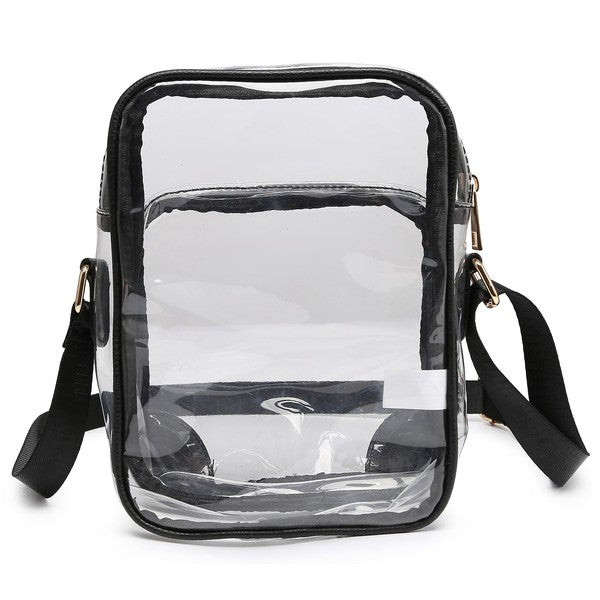 Handbags: See Thru Multi Compartment Crossbody Bag