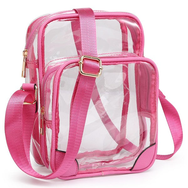 Handbags: See Thru Multi Compartment Crossbody Bag