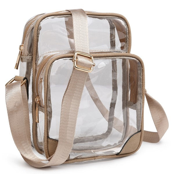 Handbags: See Thru Multi Compartment Crossbody Bag