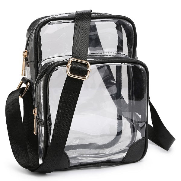 Handbags: See Thru Multi Compartment Crossbody Bag