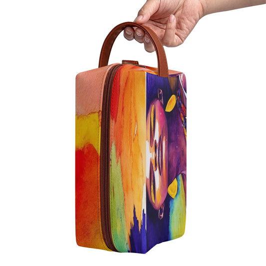 Travel PU Leather Toilettrie Bag Makeup Cosmetics Organizer